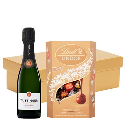 Taittinger Brut Champagne 37.5cl And Chocolates In Gift Hamper